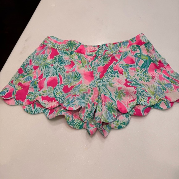 Lilly Pulitzer Women’s Dahlia Scalloped Elastic Shorts Multi-color Size M - Picture 2 of 10